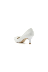 Pointed Toe Lace Wedding Shoes with Flower