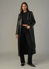 THE VEGAN LEATHER LONG COAT