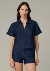 THE LILLIAN DENIM POPOVER SHIRT