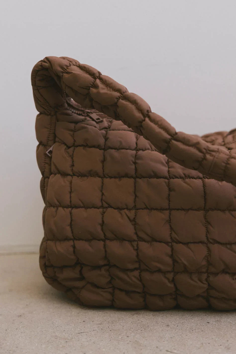 Nora Quilted Tote Bag in Brown FINAL SALE