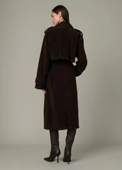 THE ELIZABETH VEGAN SUEDE TRENCH COAT
