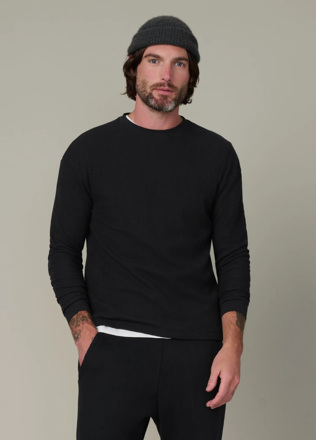 LONG SLEEVE WAFFLE TEE