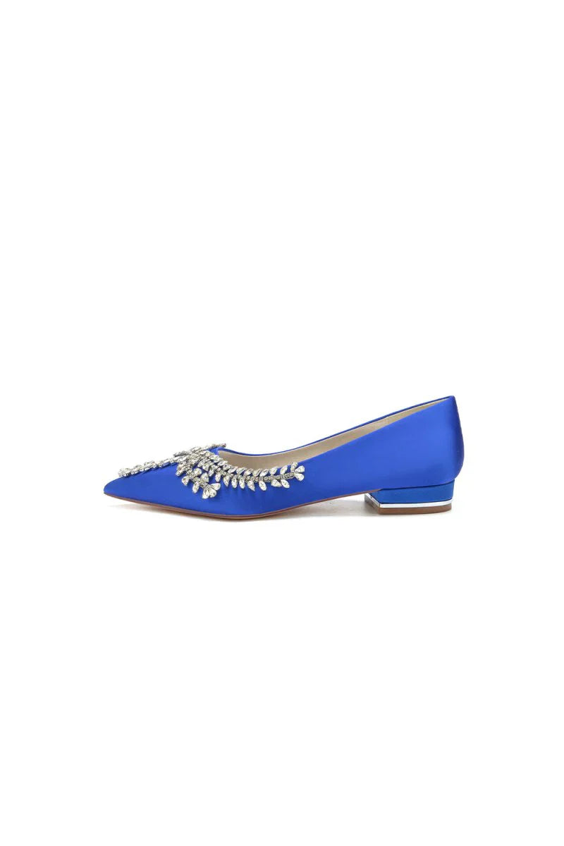Rhinestone Pointed Toe Kitten Heels