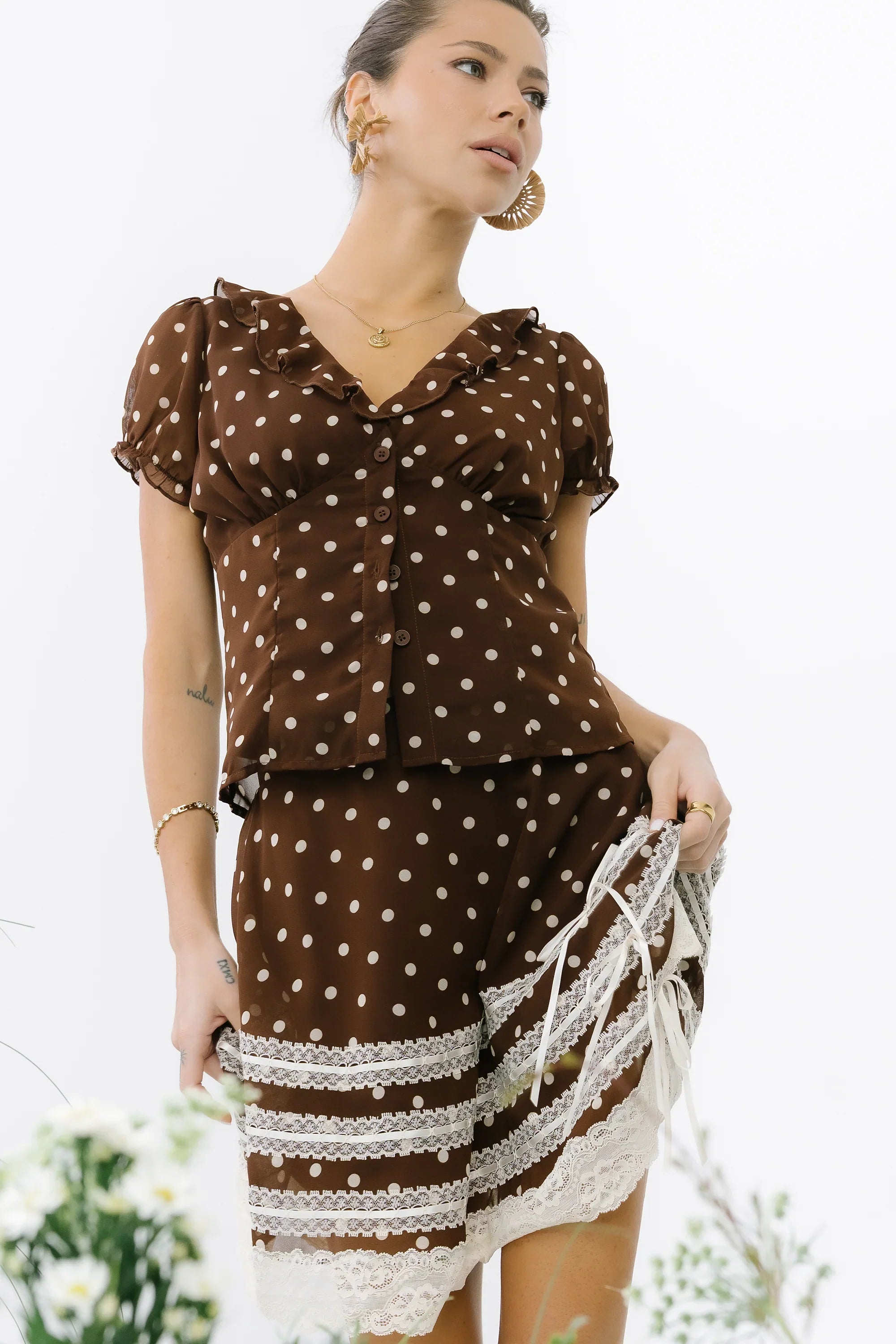 Nacie Polka Dot Mini Skirt