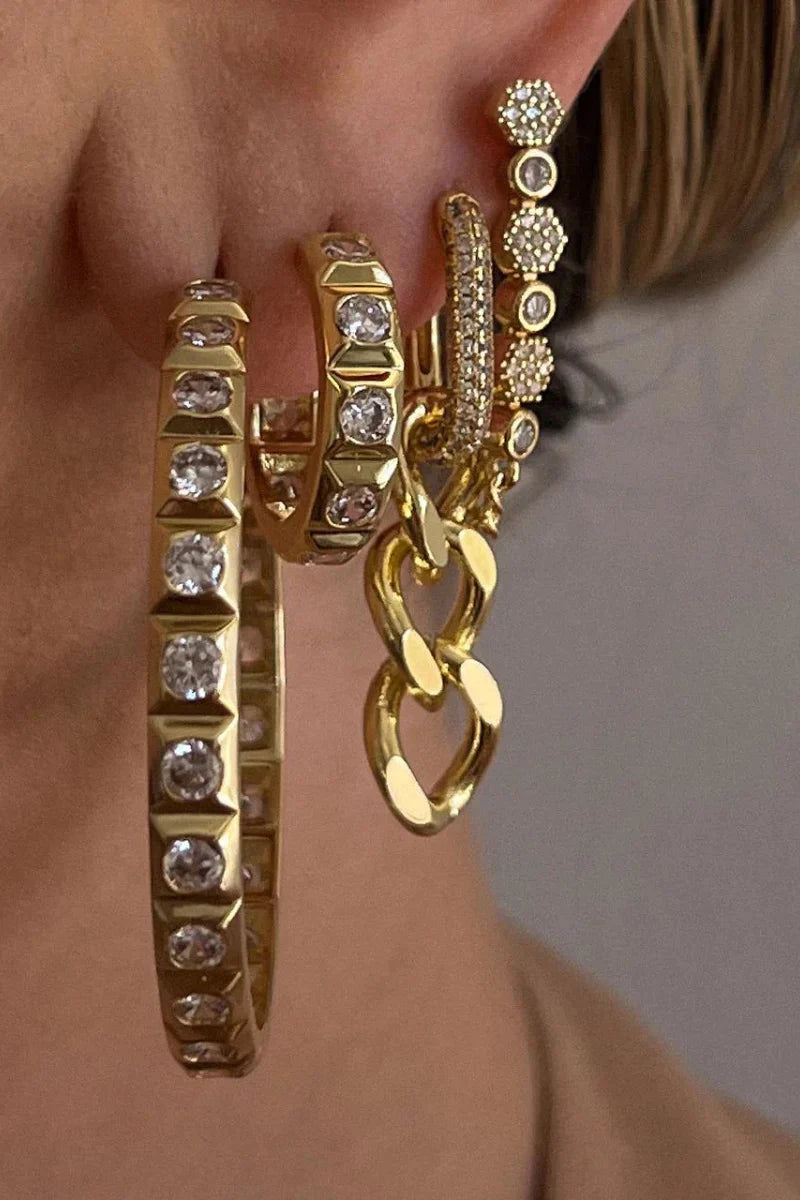 LUV AJ Mini Pyramid Stud Hoops