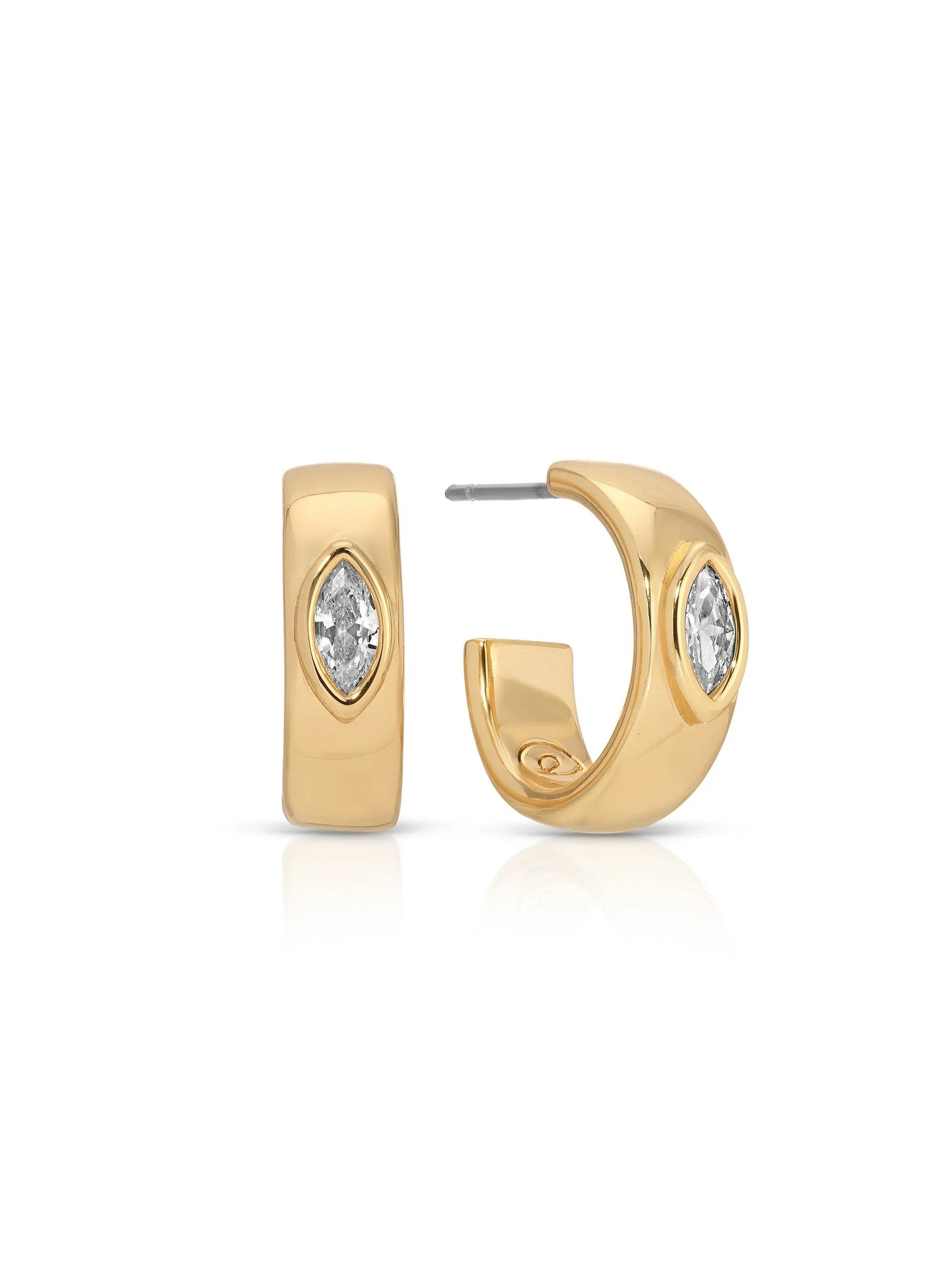 Small Marquise Crystal Hoop Earrings