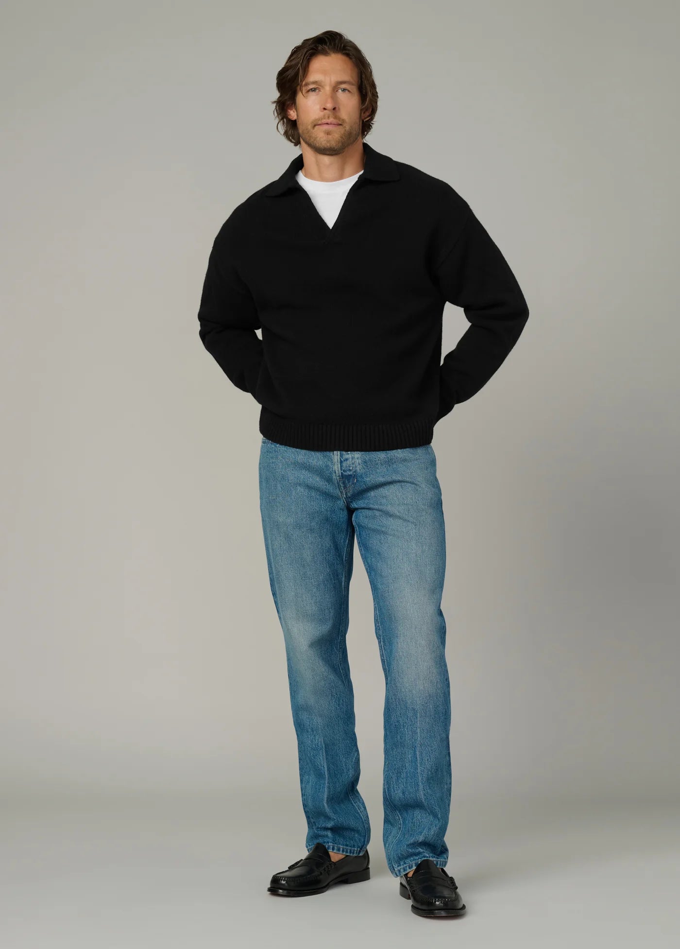 RELAXED POLO SWEATER