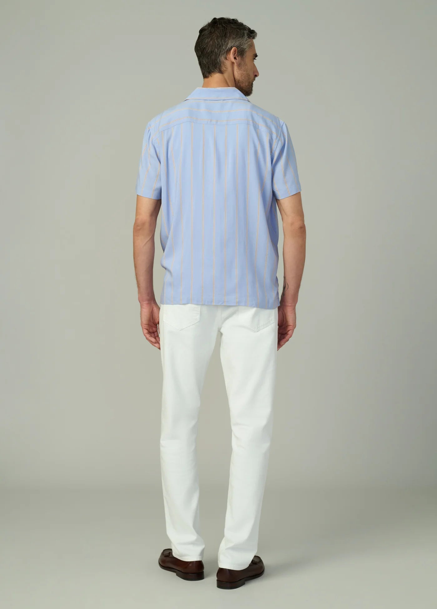 VISCOSE STRIPE CAMP SHIRT
