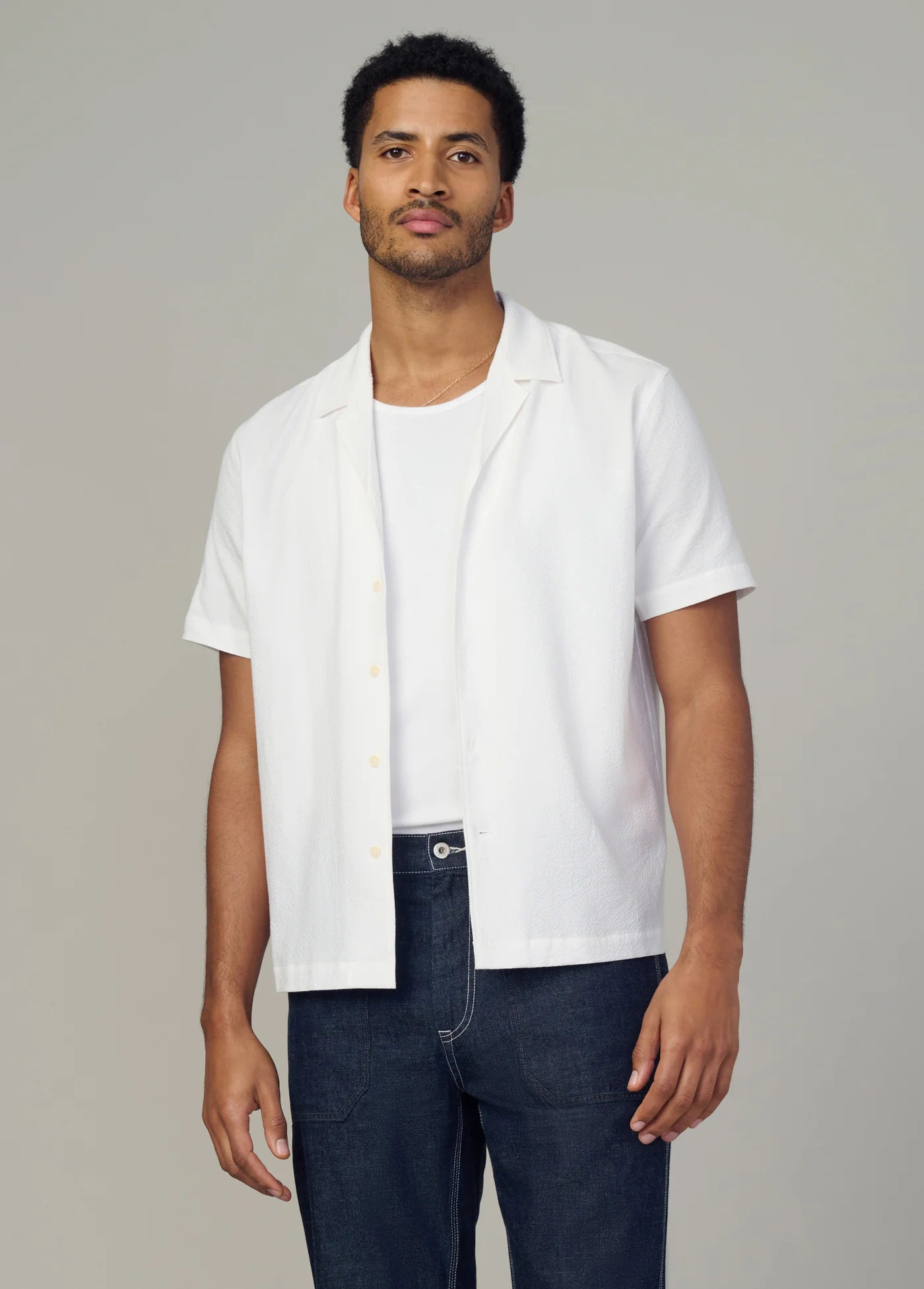 SHORT SLEEVE SEERSUCKER CAMP SHIRT