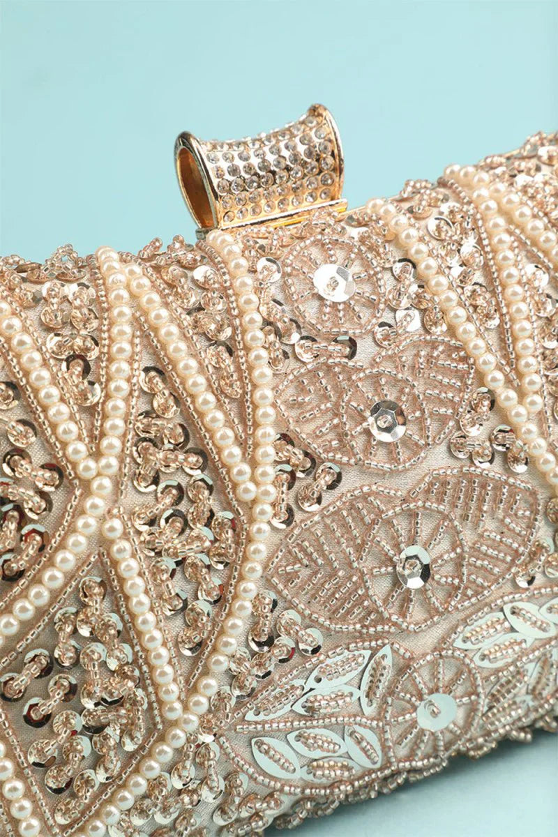 Reto Pearl Embroidery Handbag
