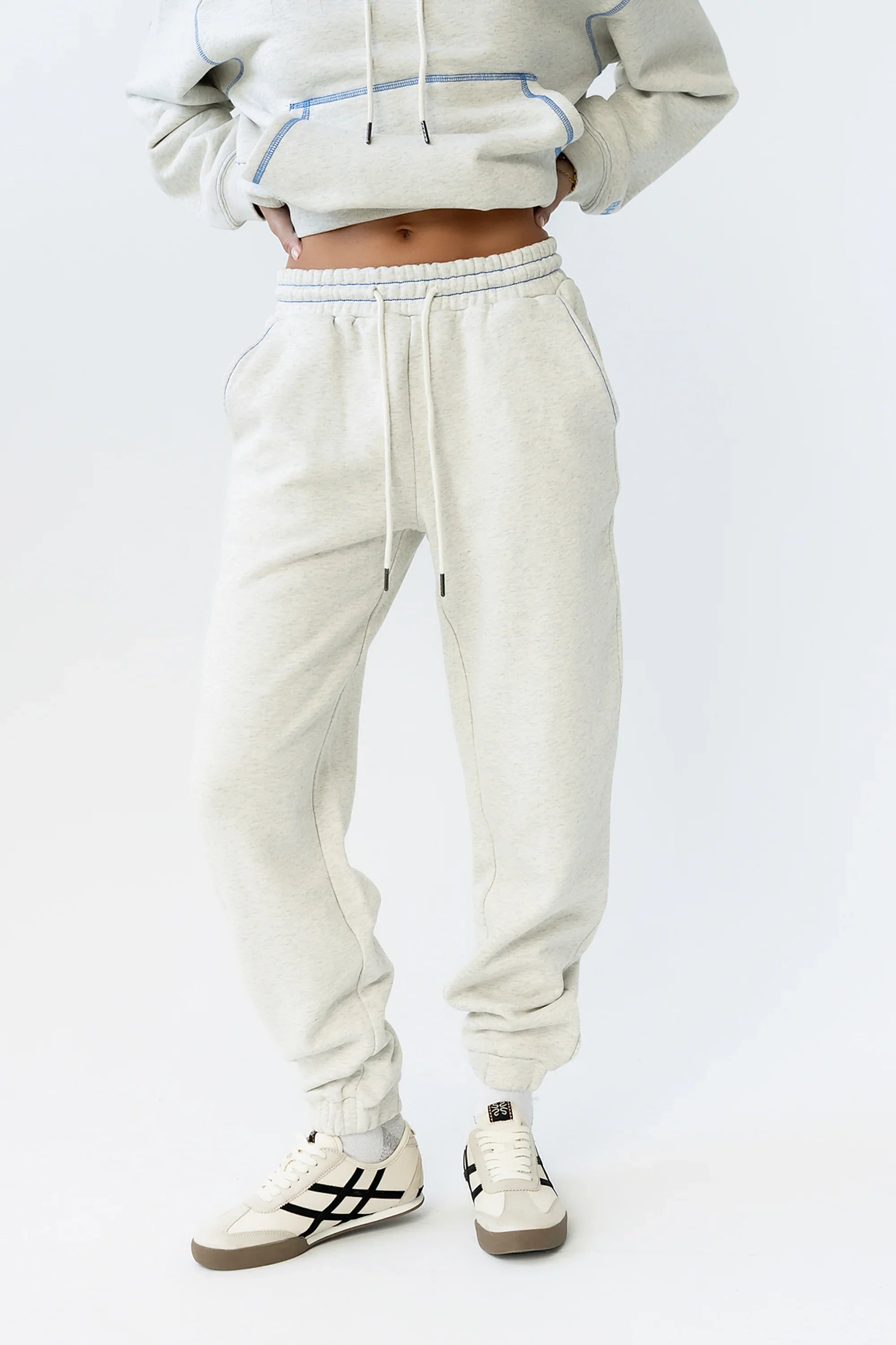 Mozie Contrast Joggers in Grey