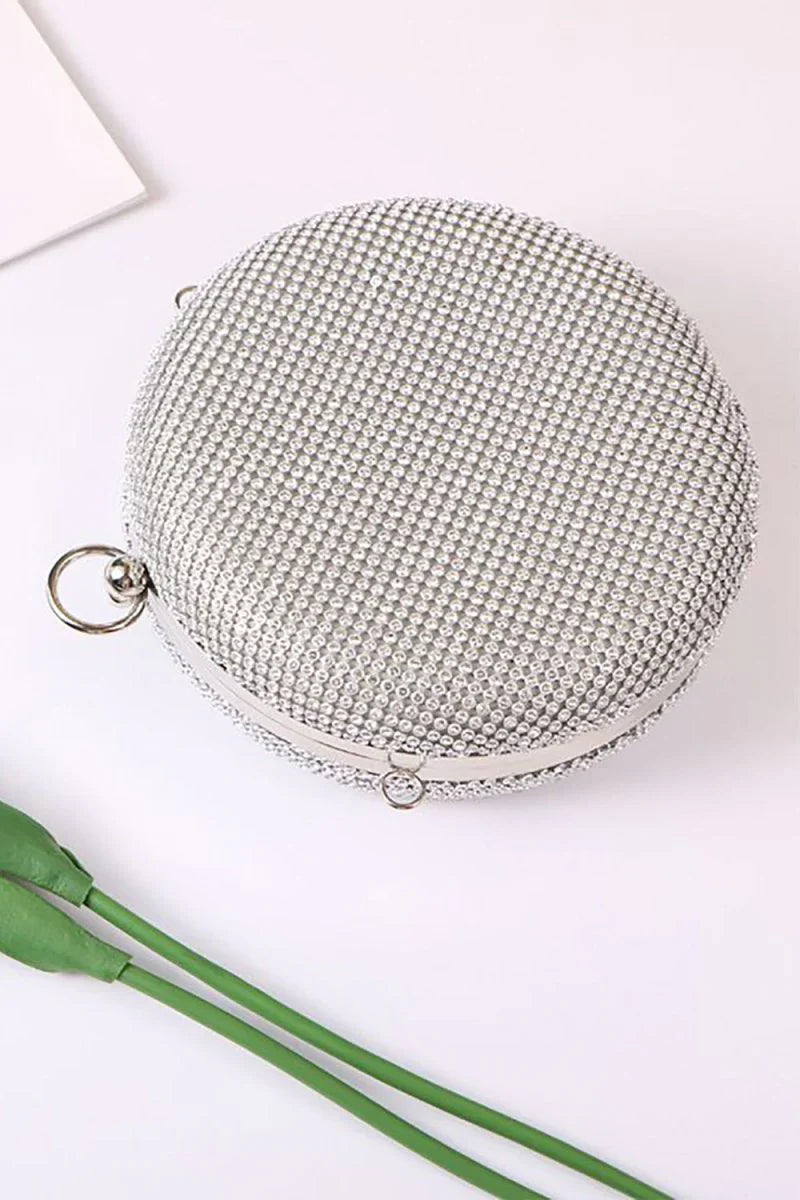 Silver Exquisite Round Party Handbag