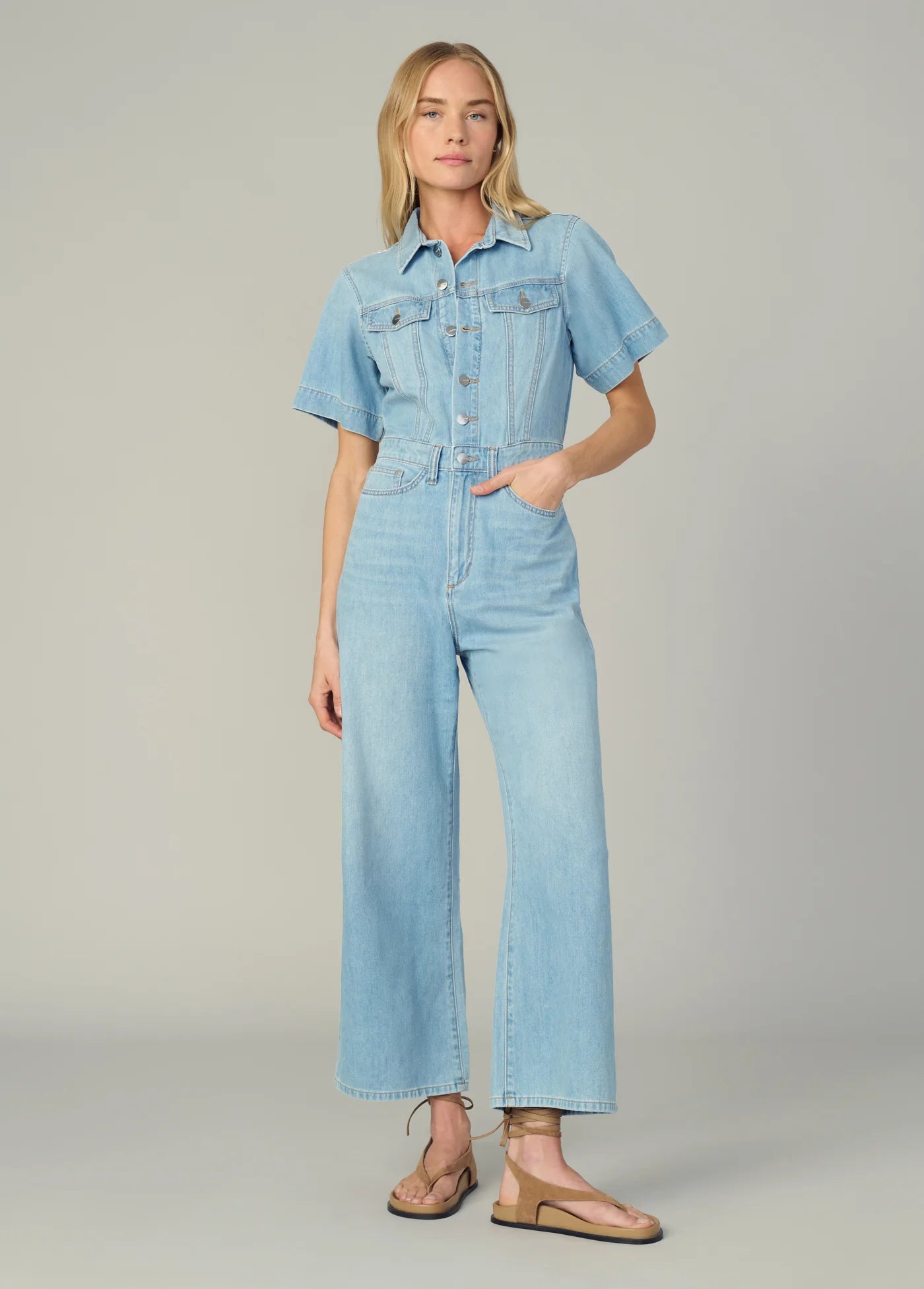 DENIM TRUCKER JUMPSUIT