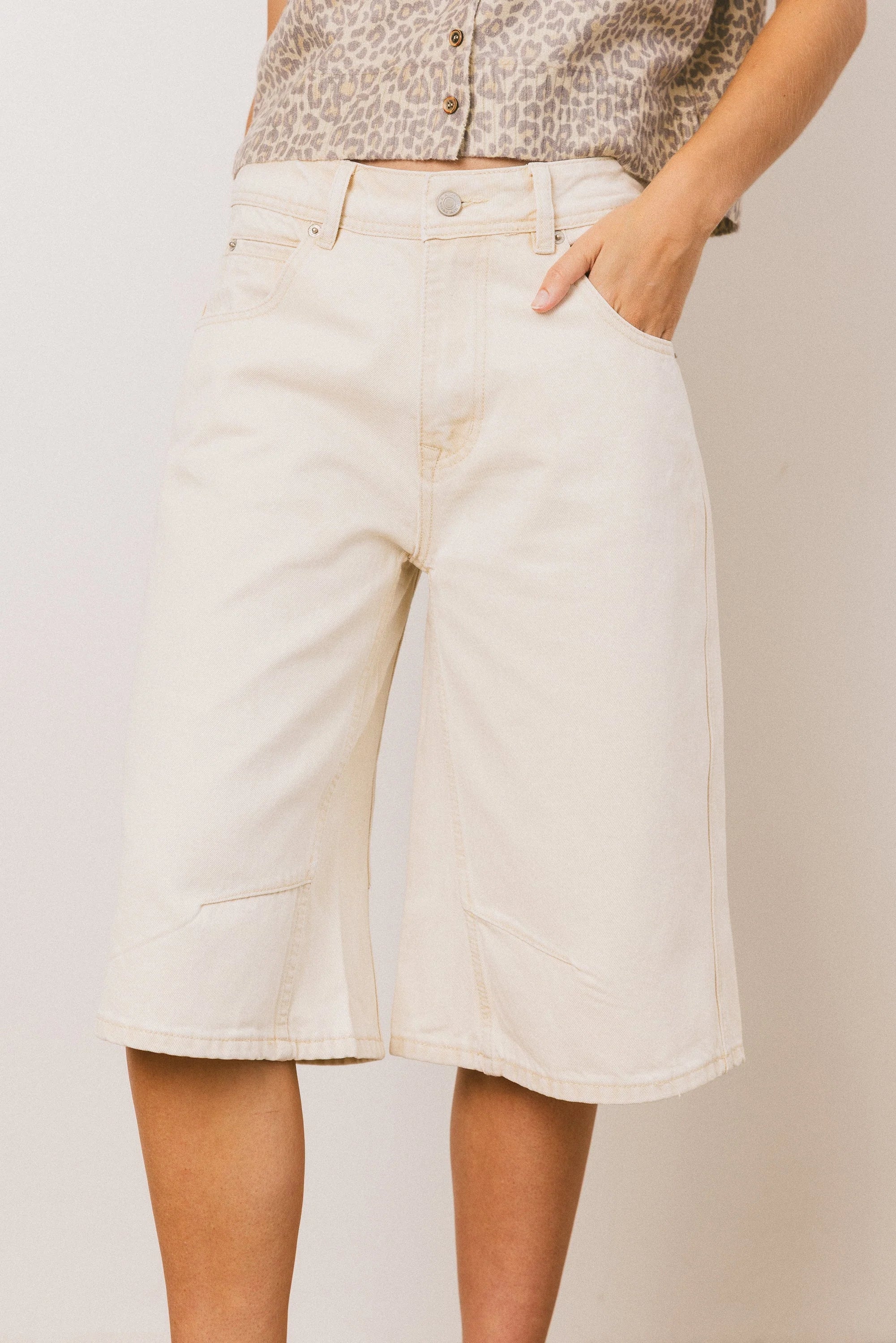 Alden Bermuda Shorts in Cream FINAL SALE