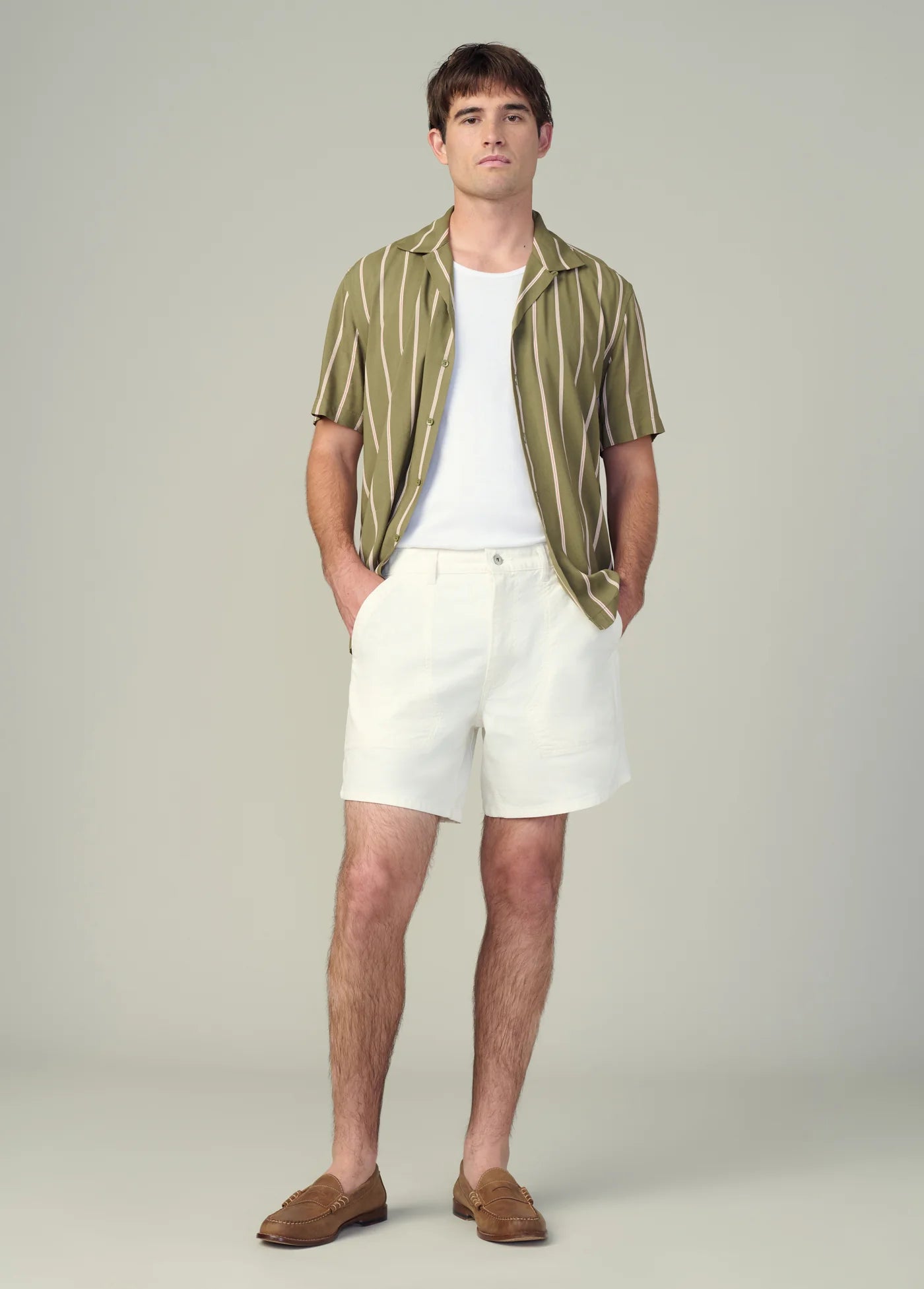 VISCOSE STRIPE CAMP SHIRT