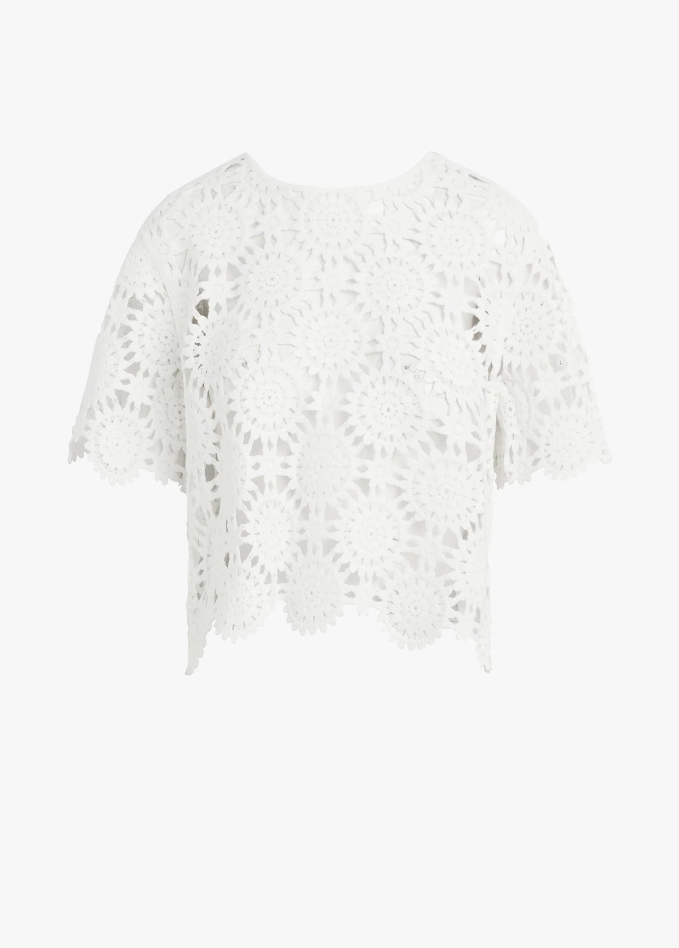THE INDIA CROCHET SHORT SLEEVE SWEATER