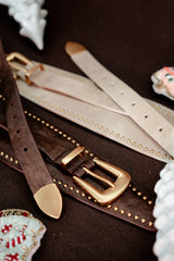 Jaylen Leather Sash Belt in Bone