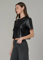 THE BOXY VEGAN LEATHER TEE