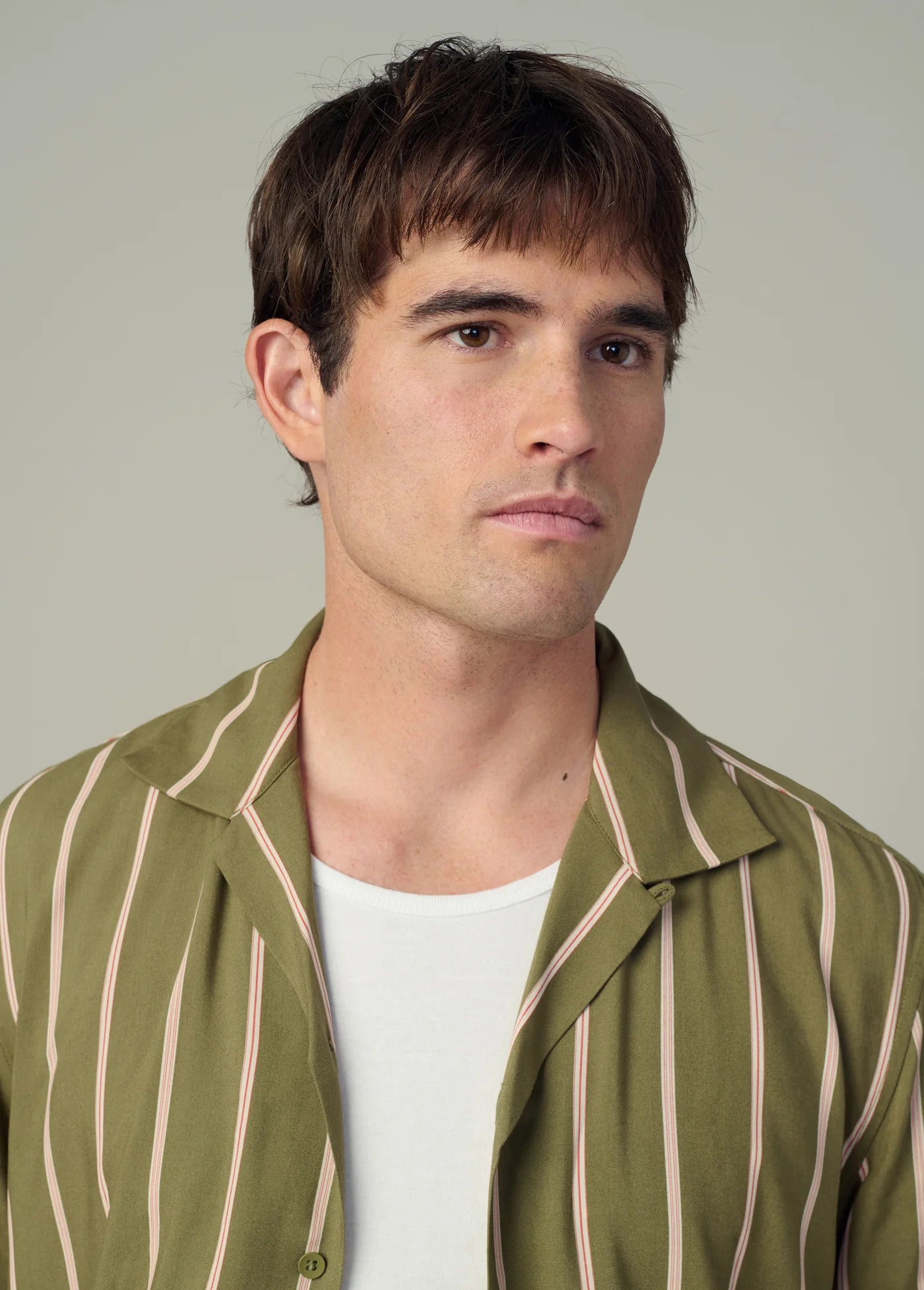 VISCOSE STRIPE CAMP SHIRT