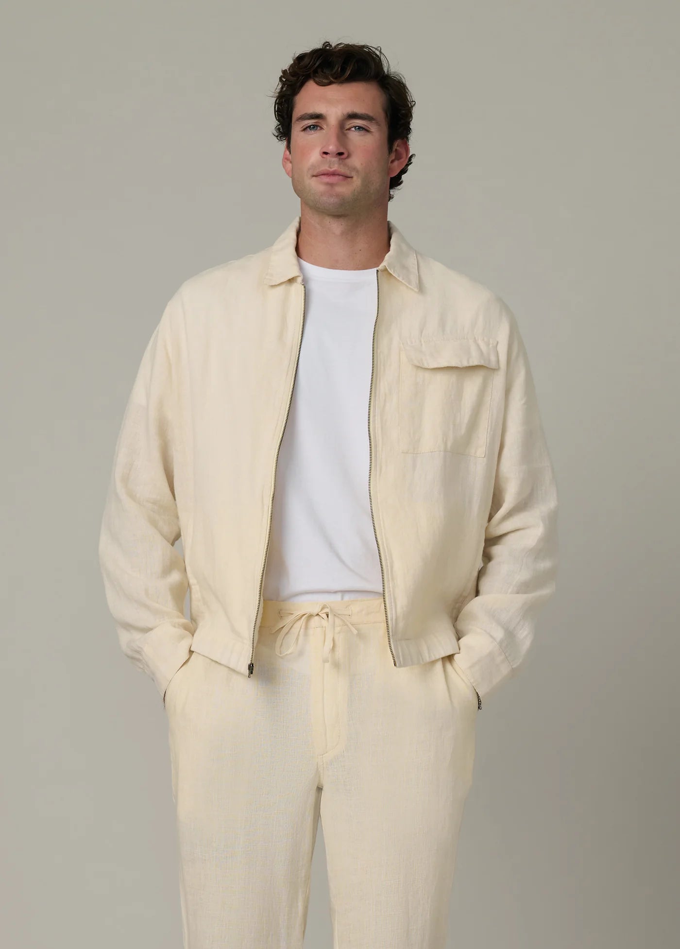 LINEN ZIP JACKET