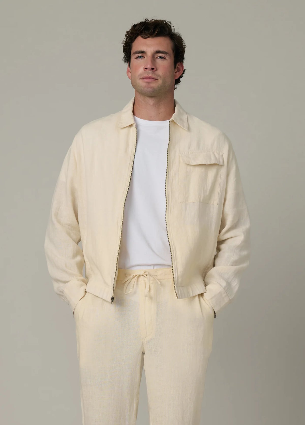 LINEN ZIP JACKET