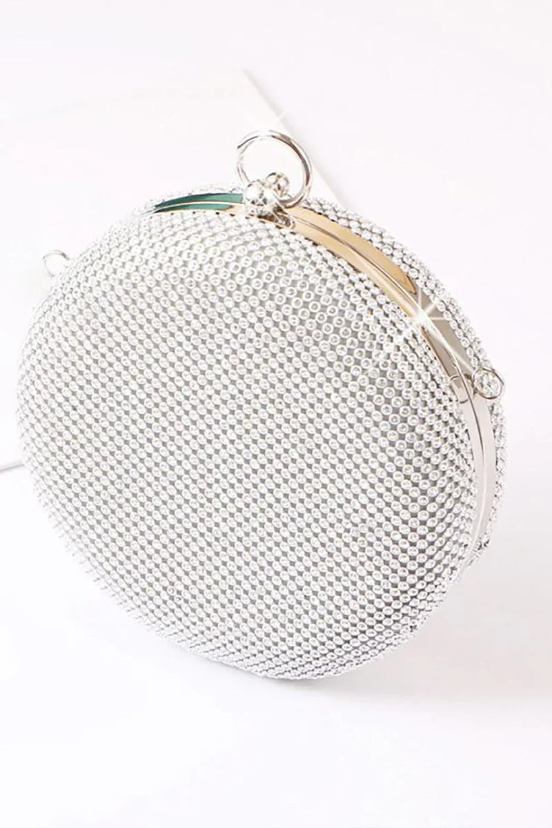 Silver Exquisite Round Party Handbag