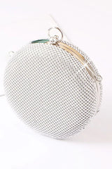 Silver Exquisite Round Party Handbag