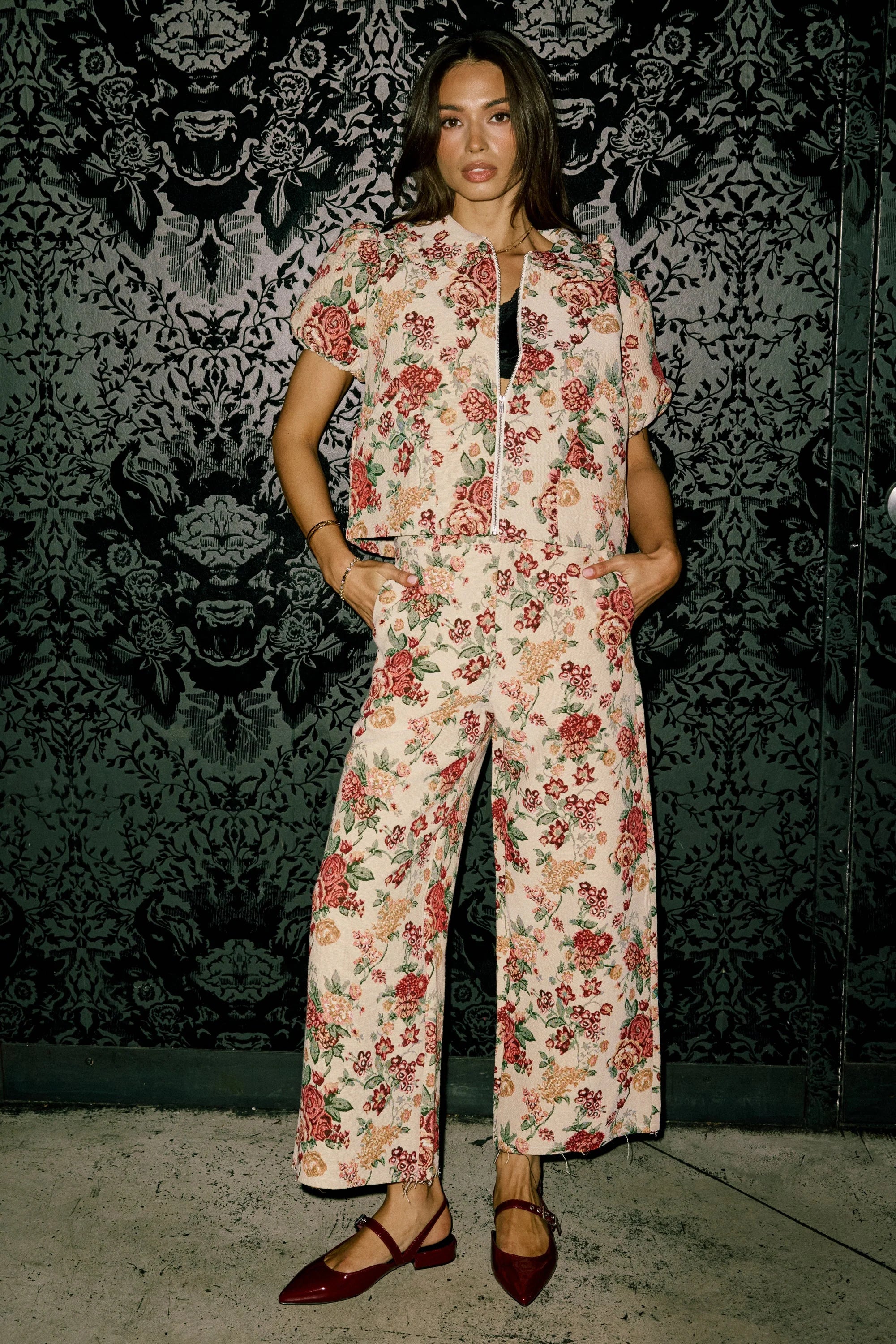 Joanna Floral Zip Up FINAL SALE