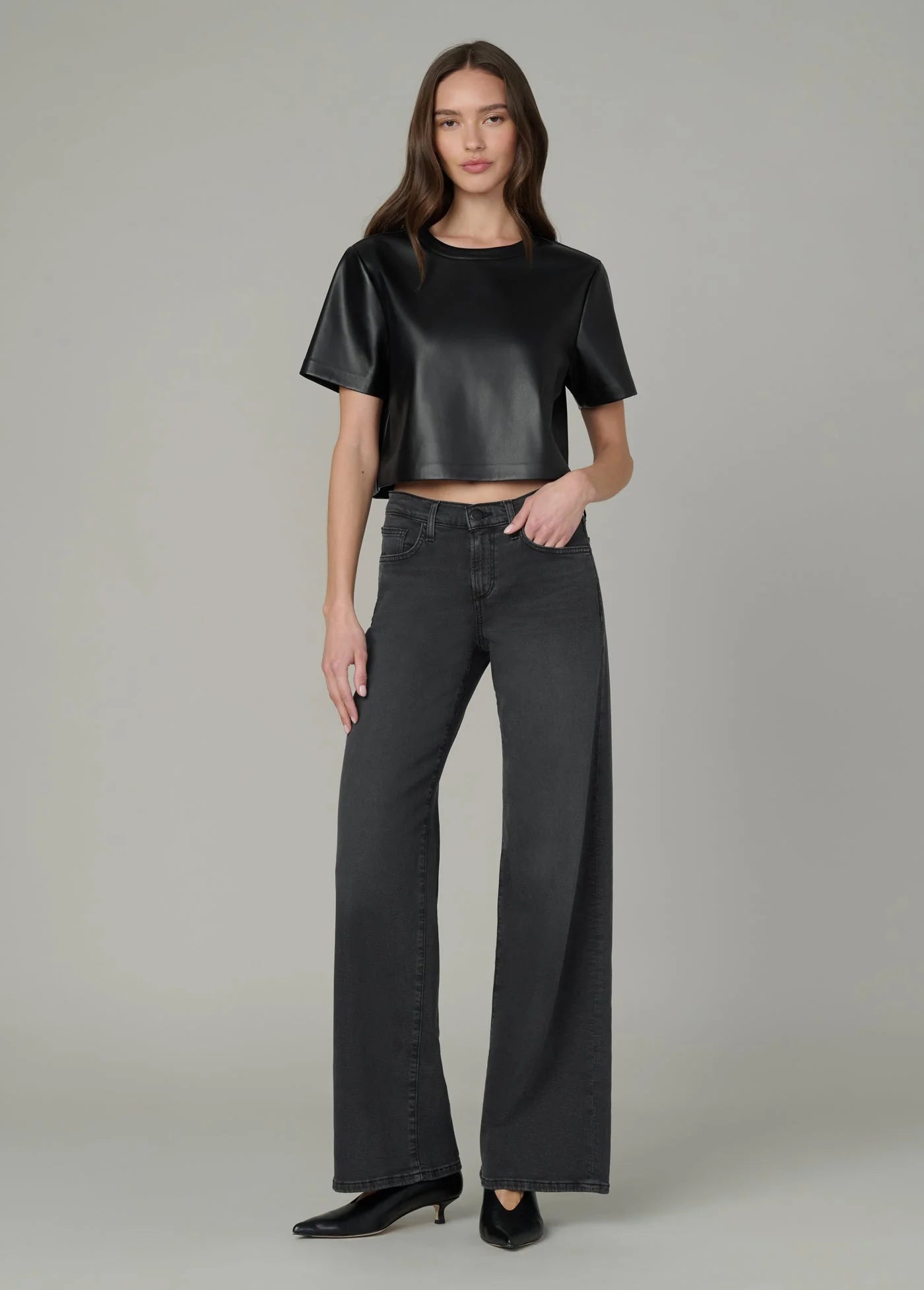 THE BOXY VEGAN LEATHER TEE
