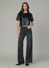 THE BOXY VEGAN LEATHER TEE