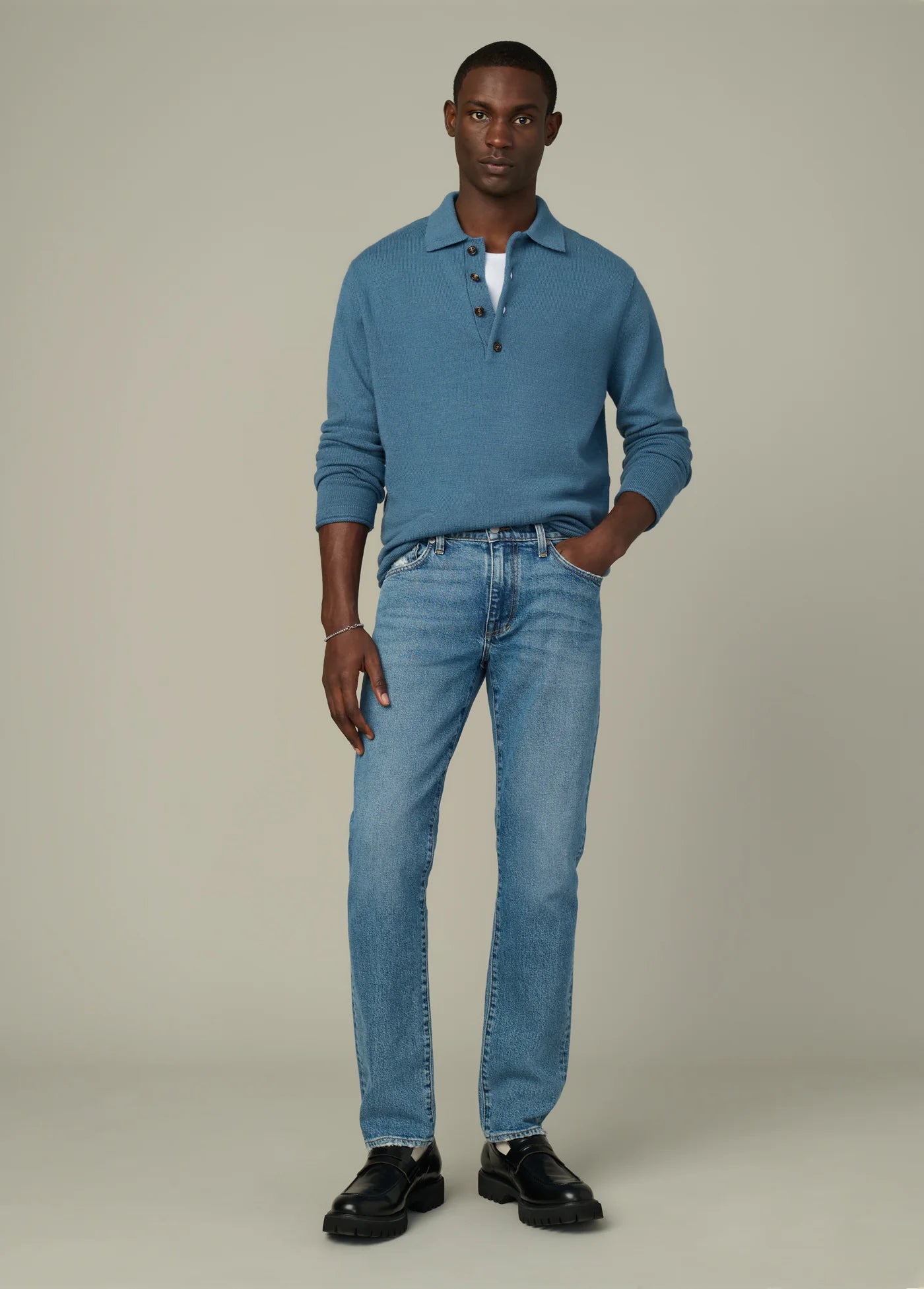 MERINO POLO SWEATER