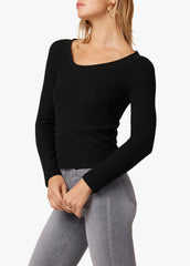 LACY SCOOP NECK LONG SLEEVE