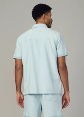 REVERSE CHAMBRAY CAMP SHIRT