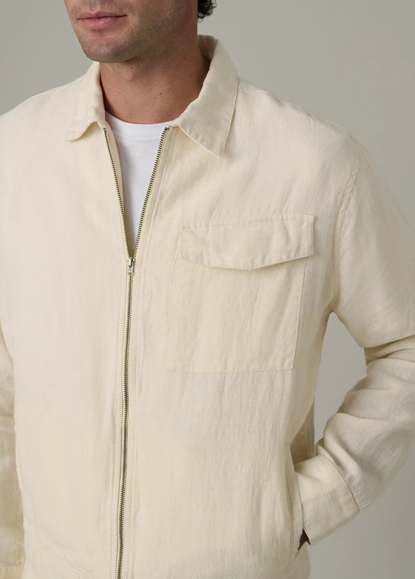 LINEN ZIP JACKET