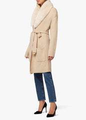 SOLANGE FAUX FUR TRIM COLLAR CARDIGAN