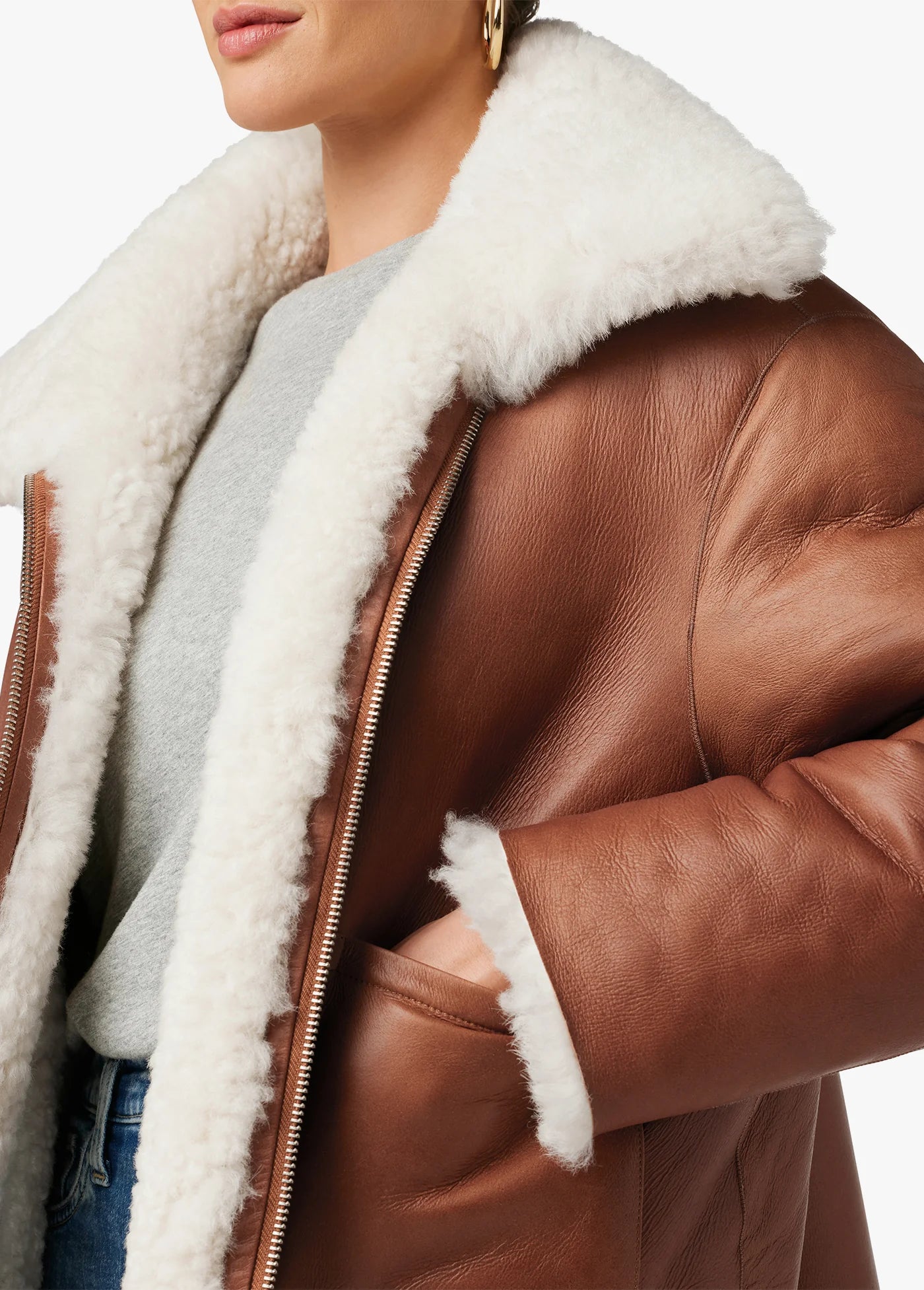 THE LISA REVERSIBLE SHEARLING LEATHER JACKET