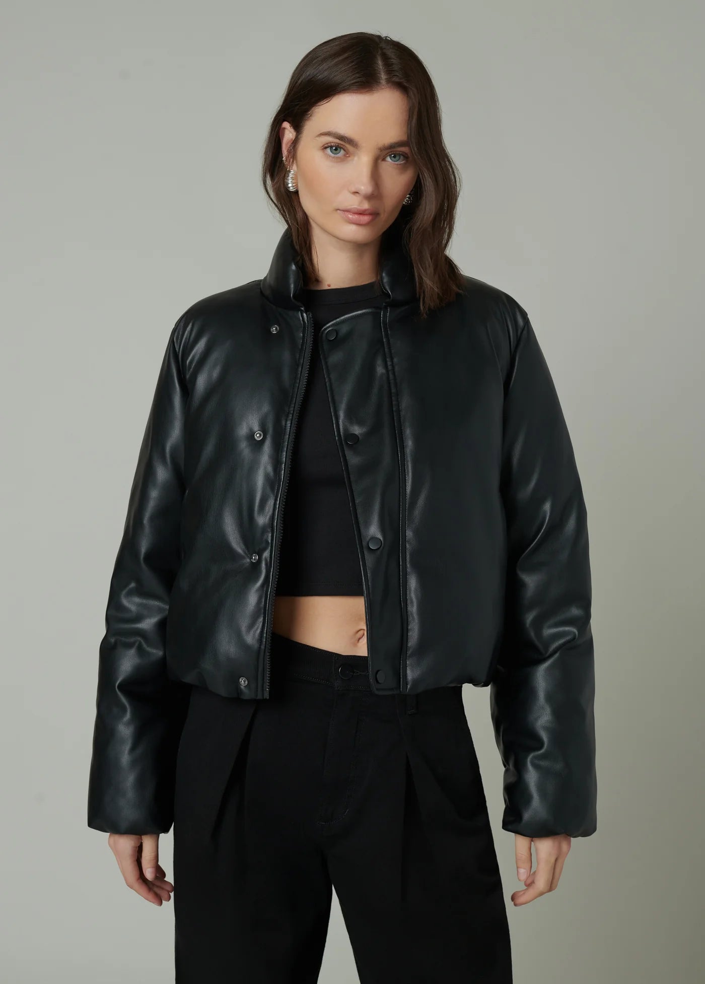 THE KIKI VEGAN LEATHER BOMBER JACKET