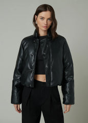 THE KIKI VEGAN LEATHER BOMBER JACKET