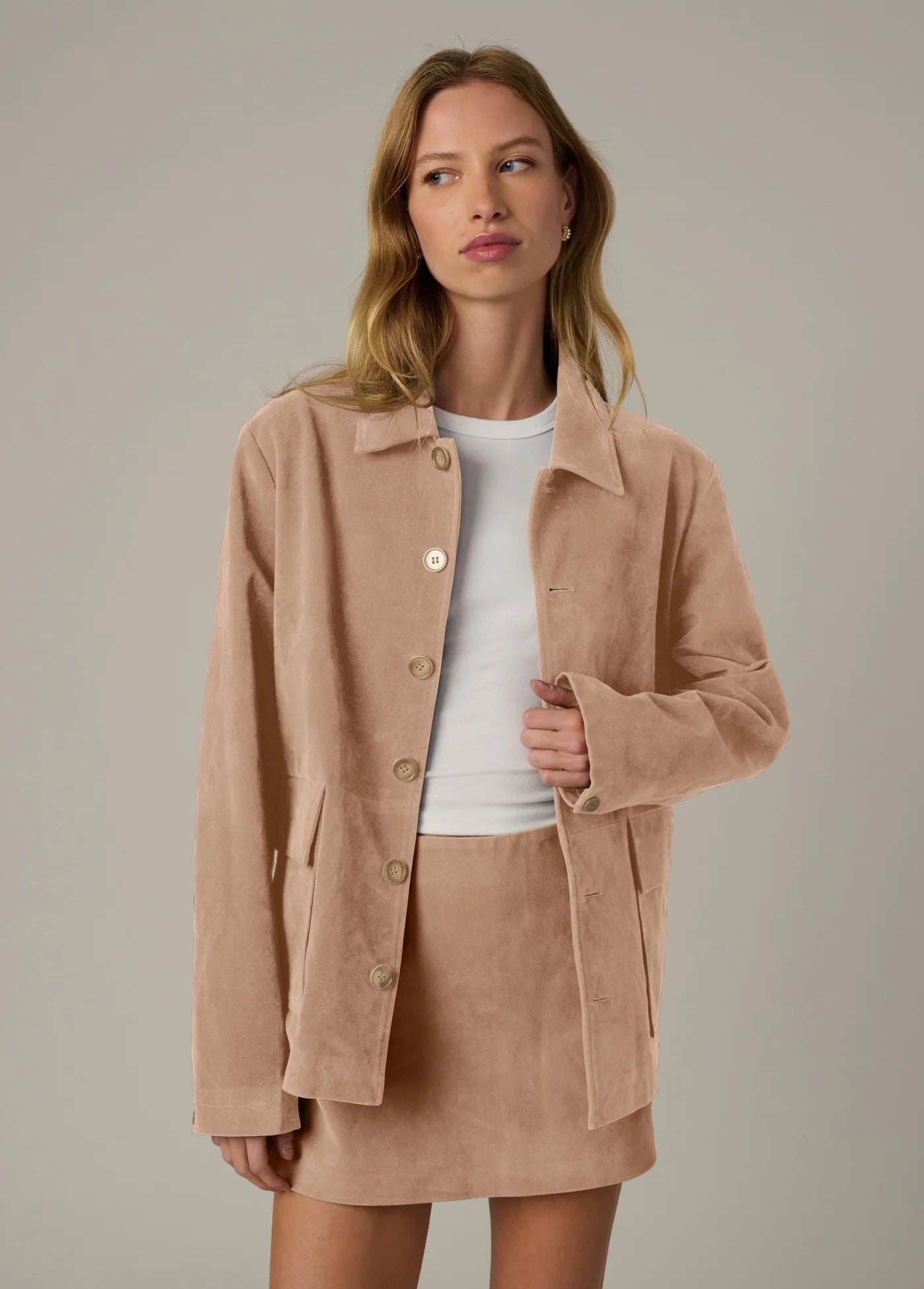 THE VEGAN SUEDE CHORE COAT
