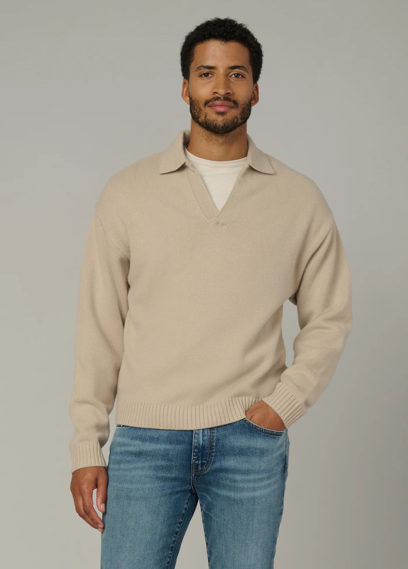 RELAXED POLO SWEATER