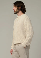 TEXTURED HENLEY SWEATER