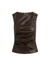 THE MEG VEGAN LEATHER TOP