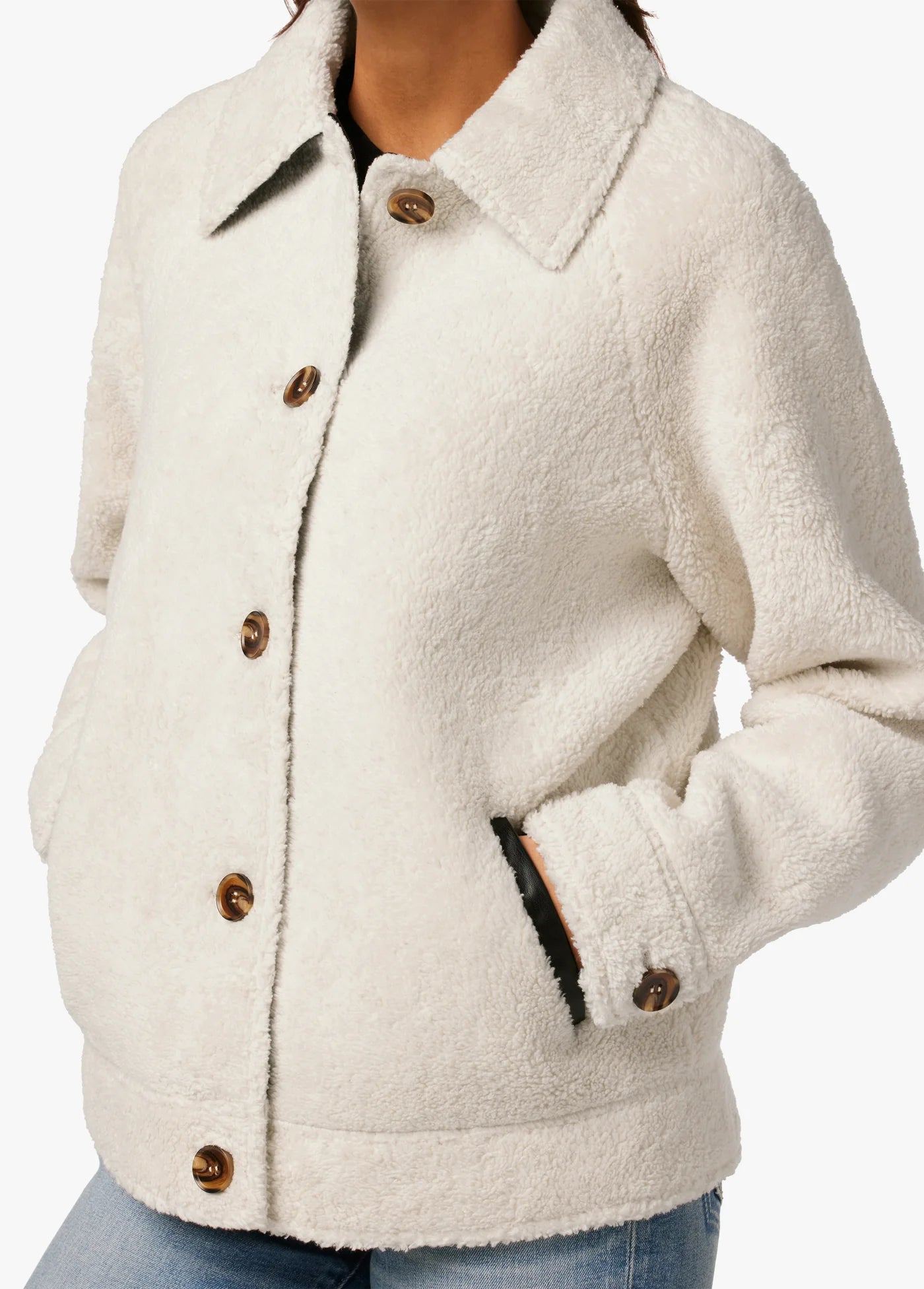BOBBIE BUTTON UP SHERPA JACKET