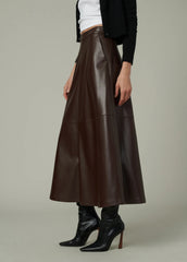 THE TAVI VEGAN LEATHER SKIRT
