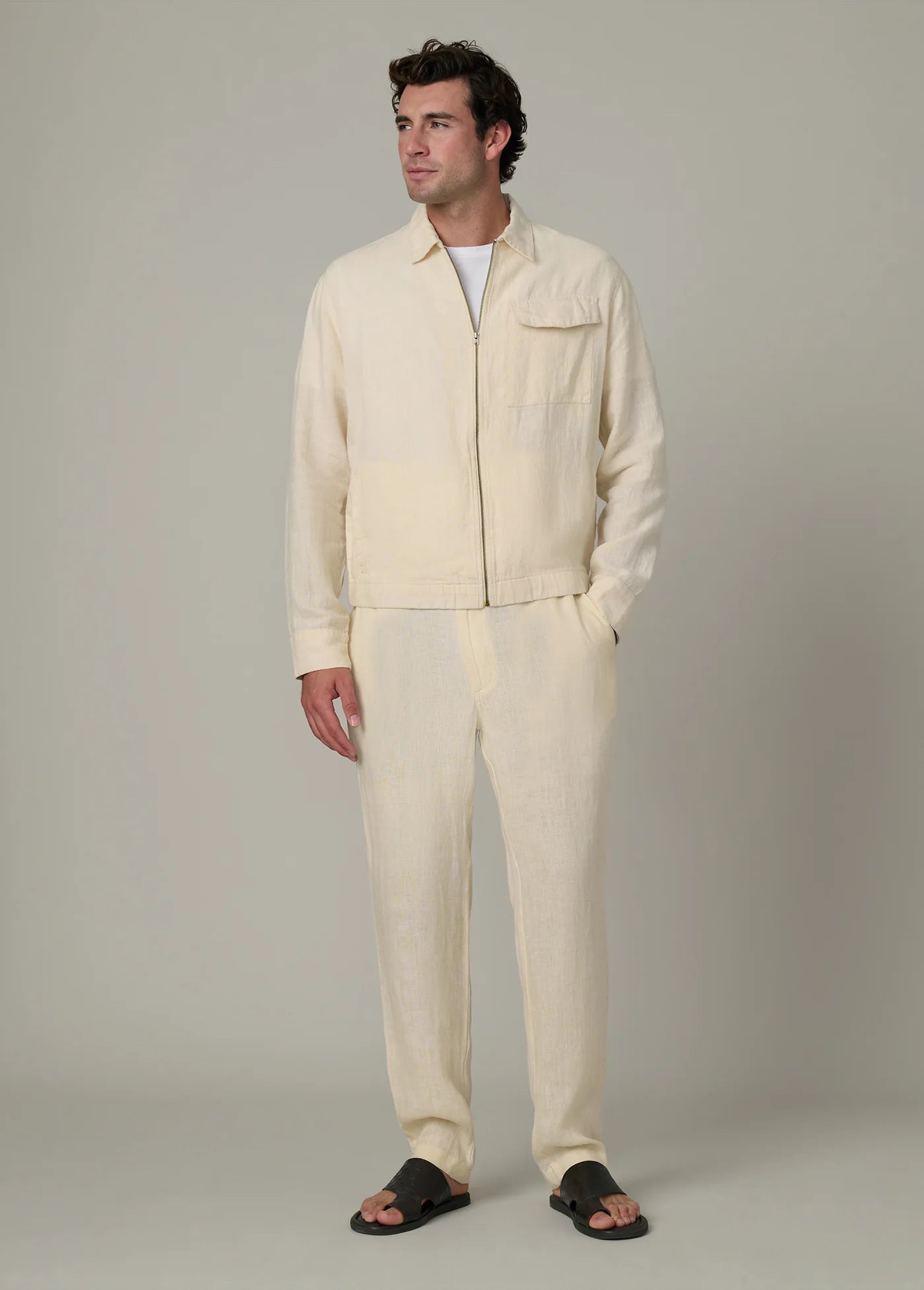 LINEN ZIP JACKET
