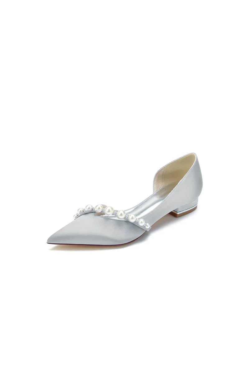 Pearl Pointed Toe Kitten Heels