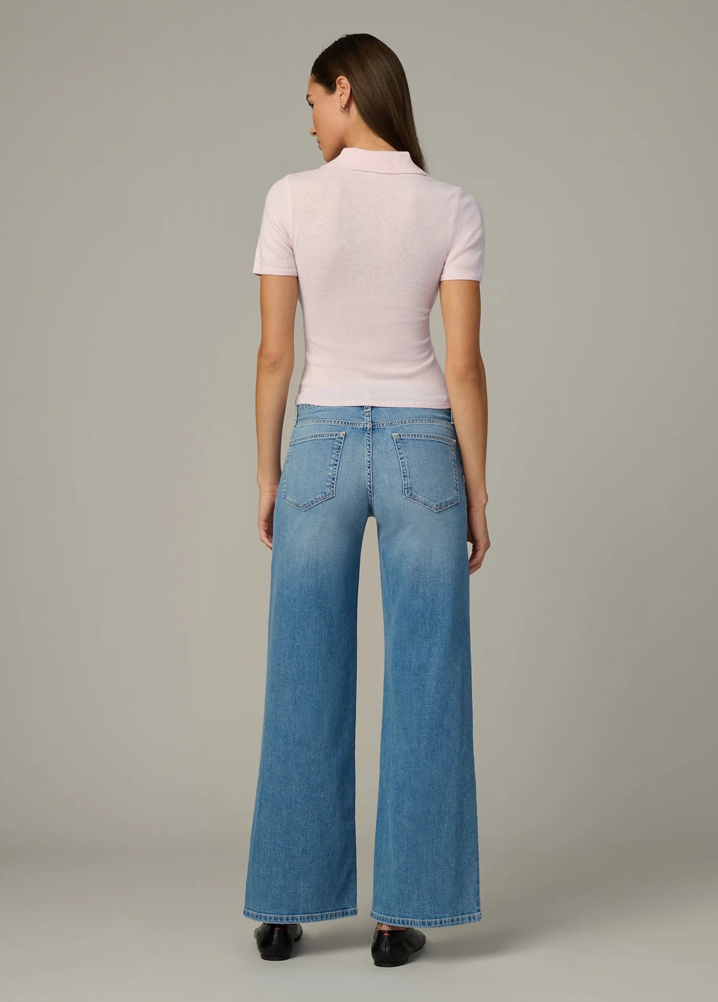 THE CASHMERE SHORT SLEEVE POLO SWEATER