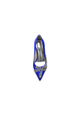 Cocktail Pointed Toe Crystal Satin High Heels