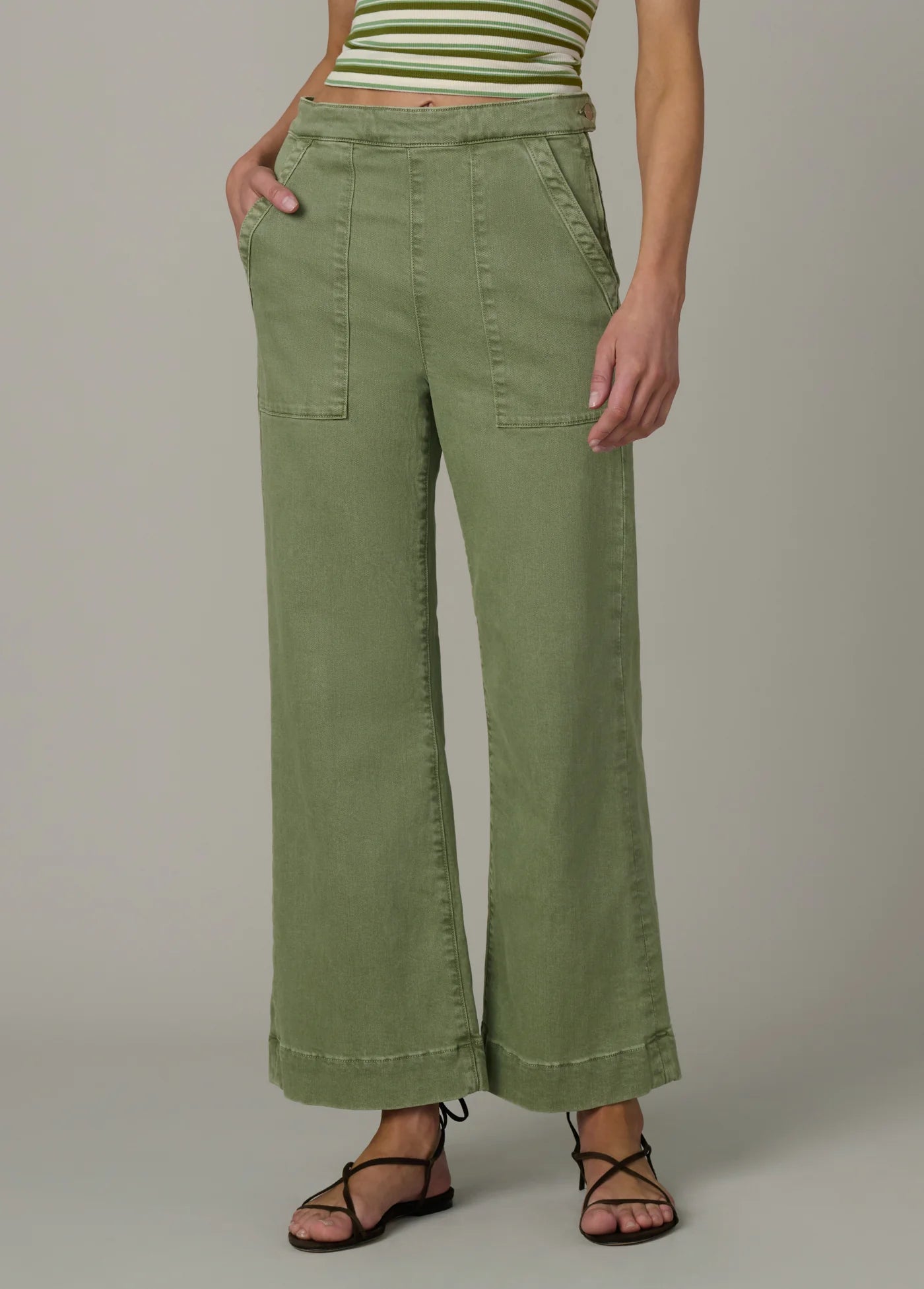THE SIDE ZIP WIDE LEG ANKLE