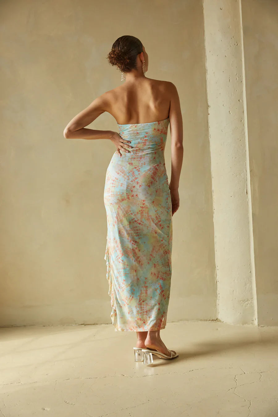 Yvette Ruffles Tube Maxi Dress
